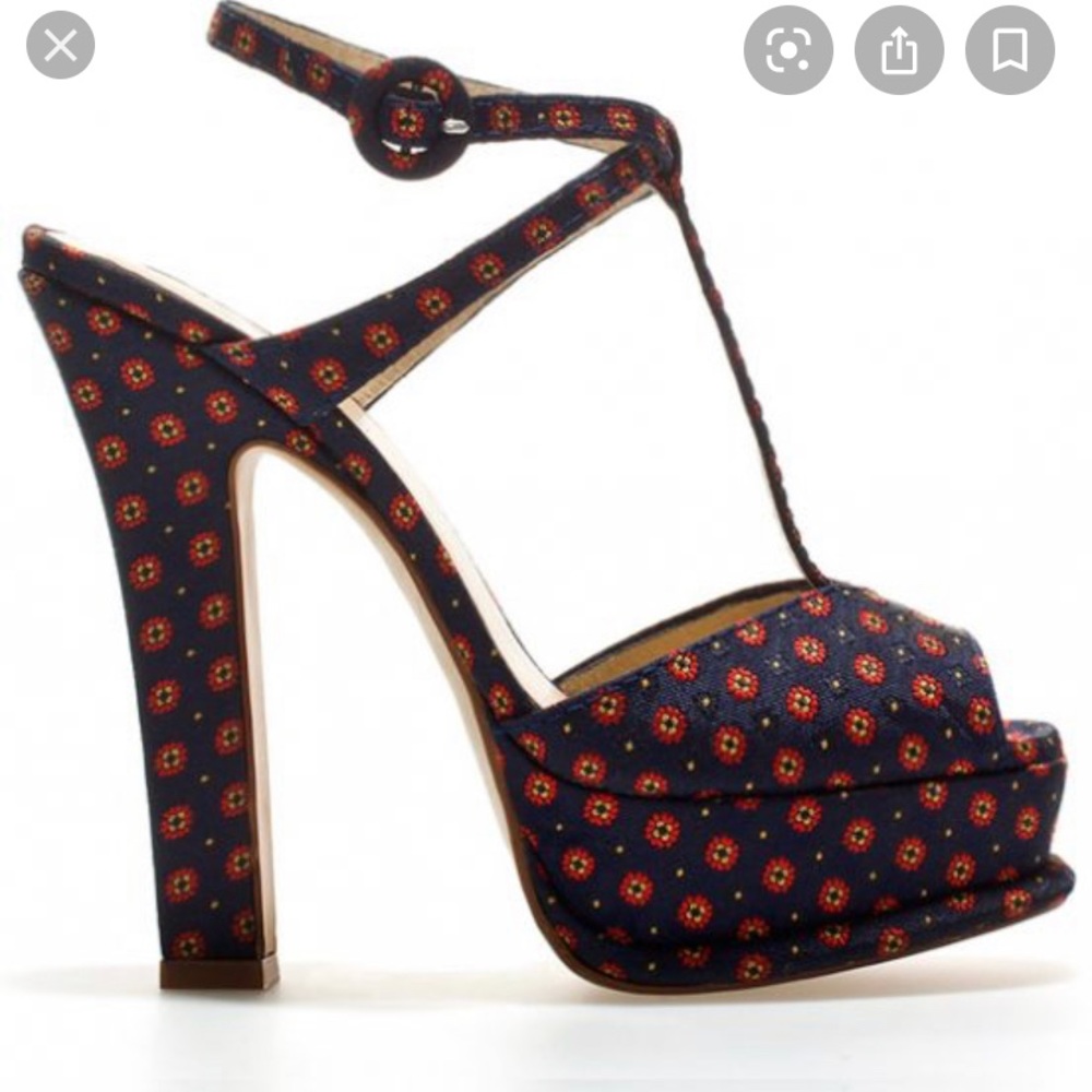 Zara High Herls with flower patterns